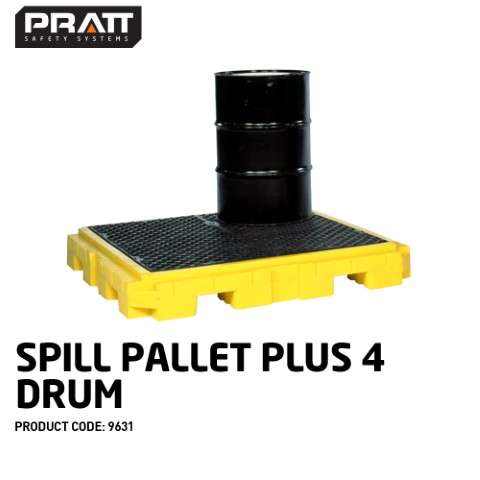 PRATT SPILLPALLET P4-9000 PLUS YELLOW 4-DRUM